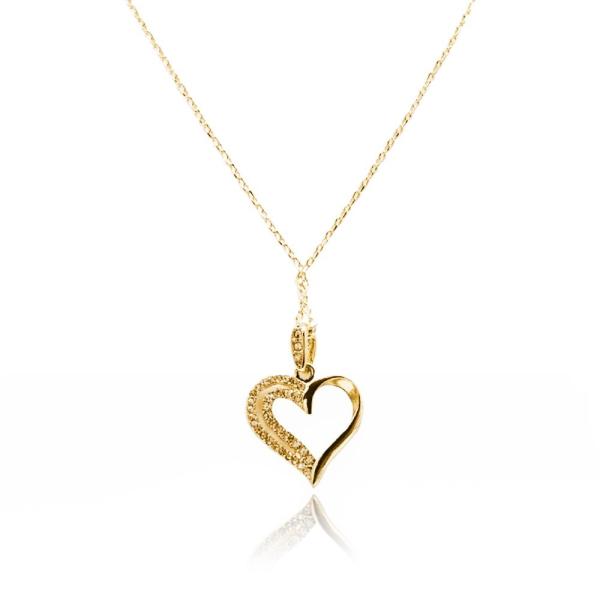 14K Gold Plated Bling Diamond Small Heart Shape Love Forever Necklace For Mom