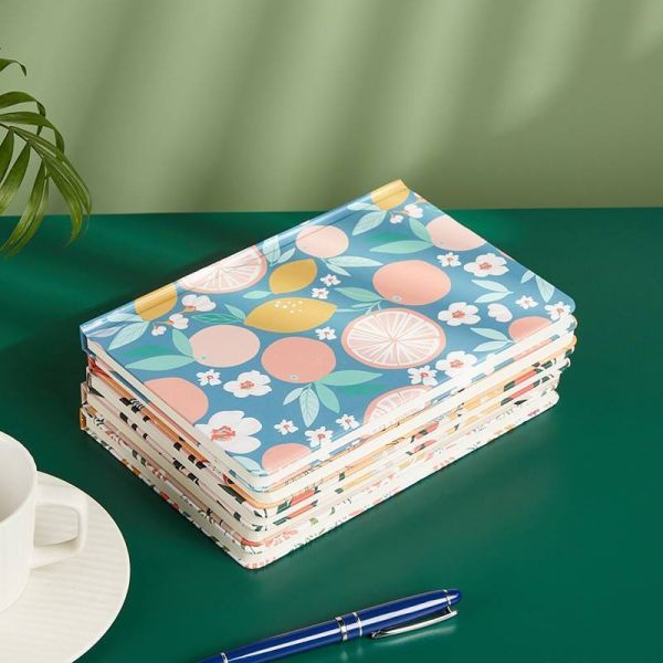 Premium Custom Printing A5 Hardcover Lay Flat 100GSM Dotted Lined Grid Journal Notebook With Elastic Strap