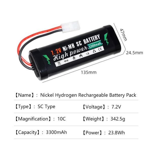 Chargement rapide Énergie solaire 7.2V Batteries au lithium RC usine Directement 23.8Wh