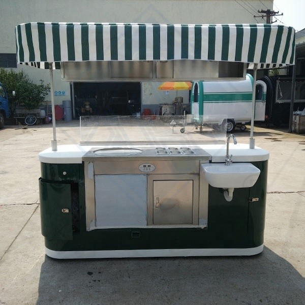 Long Service Life Mobile Food Cart Customized Equipments and Juice Trailer with Wheels