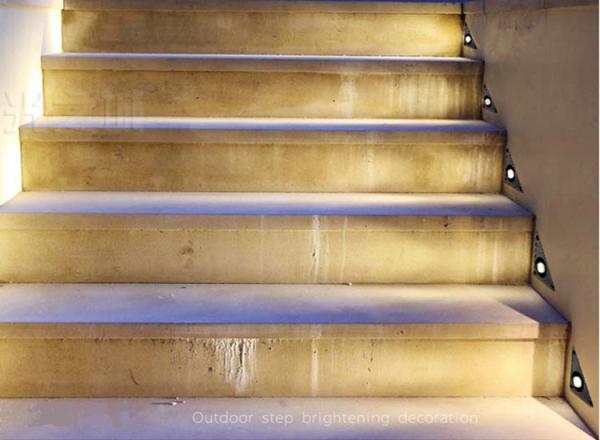 LED Triangle floor light embedded stairs step courtyard corner outdoor waterproof wall foot buried