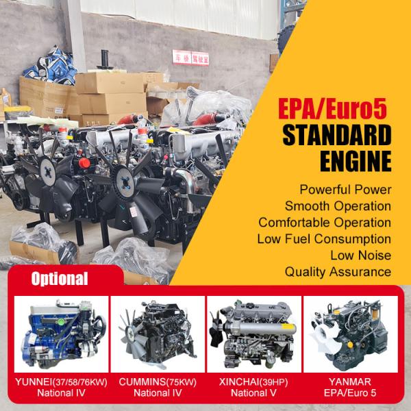 Compact Backhoe Loader with 75 KW Diesel Engine 1.3m³ Bucket Capacity and 2800 KG Loading Lifting Capacity