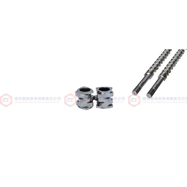 High Wear Alloy Steel Twin Screw Extruder Threaded Elements 45mm Dia L/D 40-48 500°C Heat-Resistant For PVC / PC Granulation