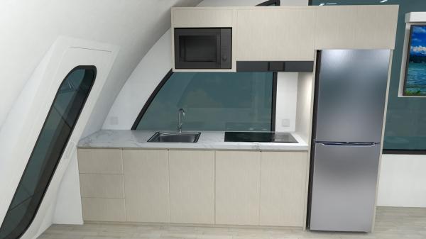 Maison flottante de luxe en aluminium, bateau de 8 m de long pour les visites.