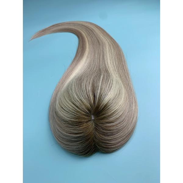 balayage swiss lace topper with remy cuticle quality Russian hair topper for women hair loss