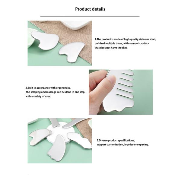 Body Massage and Scalp Relaxation 304 Stainless Steel Gua Sha Comb Scalp Relax And Hair Growth Head Gua Sha Massage Tool
