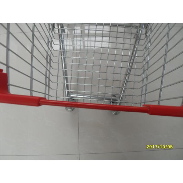 Anti Theft Small Supermarket Shopping Carts 60L With Safe Baby Seat