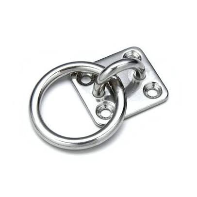 Anel redondo de aço inoxidável, almofada de diamante, placa de olho para equipamento naval, acabamento revestido de zinco