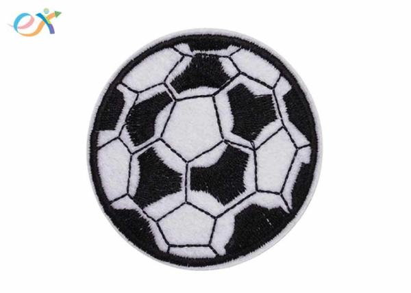 Clothes Accessories Sports Iron On Embroidered Patches , Football Iron On Patch