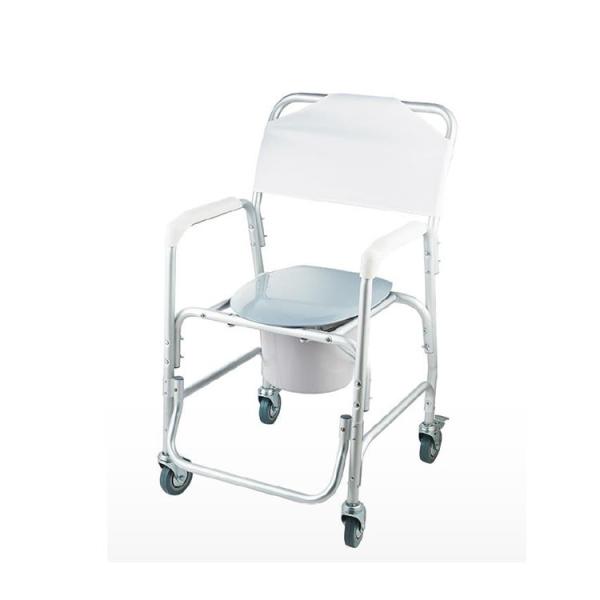 Medical Commode Chair Aluminum Commode Wheel Chair Foldable Elderly With Bedpan