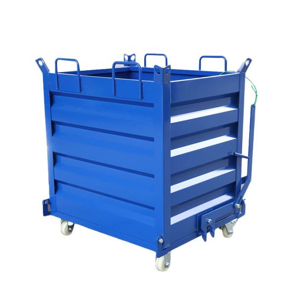 Customizable Garbage Bin Waste Collection Bins For Scrap / Metal Drop Bottom Chips