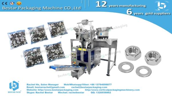 Furniture hardware washers nuts counting packaging machine with four vibrating bowls