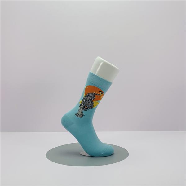 Organic Cotton Socks for Women Standard Thickness Breathable Cute Print Long Socks