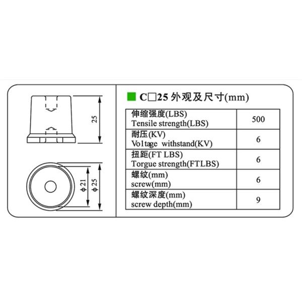 Aisladores cónicos M6 1500V de la barra de distribución eléctricos