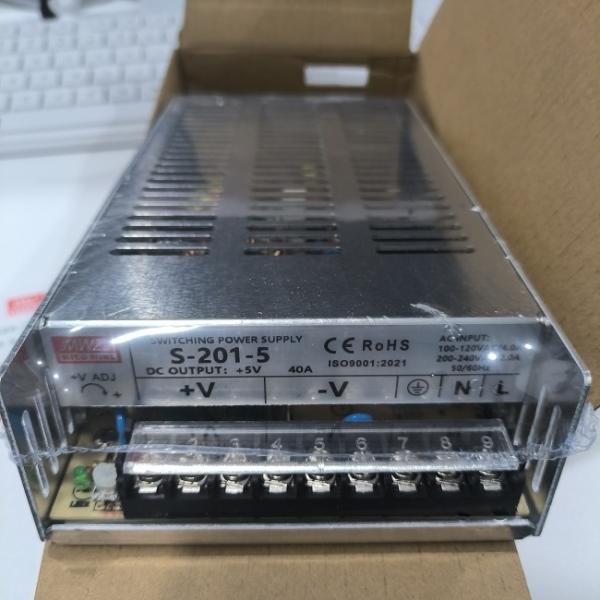 MEAN WELL S-201-5 Flat Type Switching Power Supply 5V 40A 200W Single Output