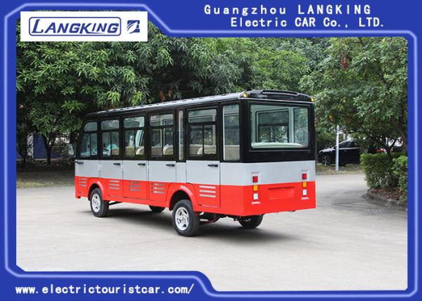 14 Passenger Closed Door Electric Sightseeing Car With Superior Cruising Capacity 72 Volt 7.5KW AC Motor