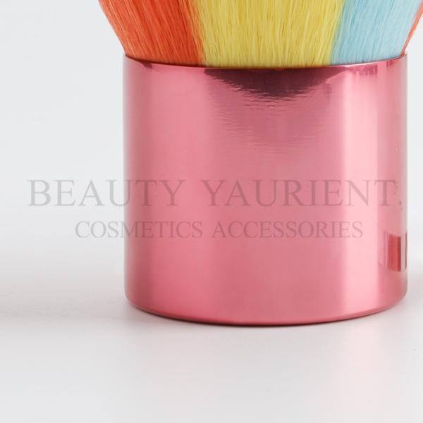 Multicolored Hair Kabuki Makeup Brush OEM Logo Facial Beauty Tools