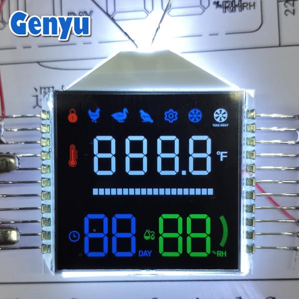 Affichage LCD couleur 7 segments VA 22PIN rétroéclairage blanc pour incubateur d'œufs