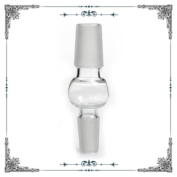 14mm to 18mm Straight Double Male Clear Glass Adapter​ With Ball For  Water Pipe
