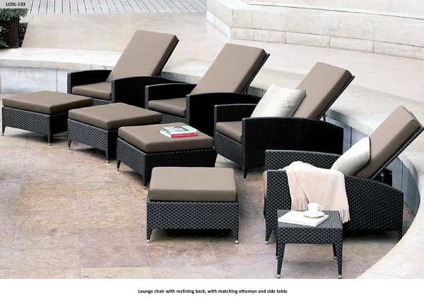 hotel garden sun lounger rattan chaise lounge