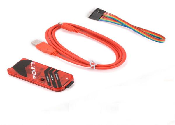 Programador vermelho Pickit 3 do microchip para a condição nova da placa de controlador de Arduino