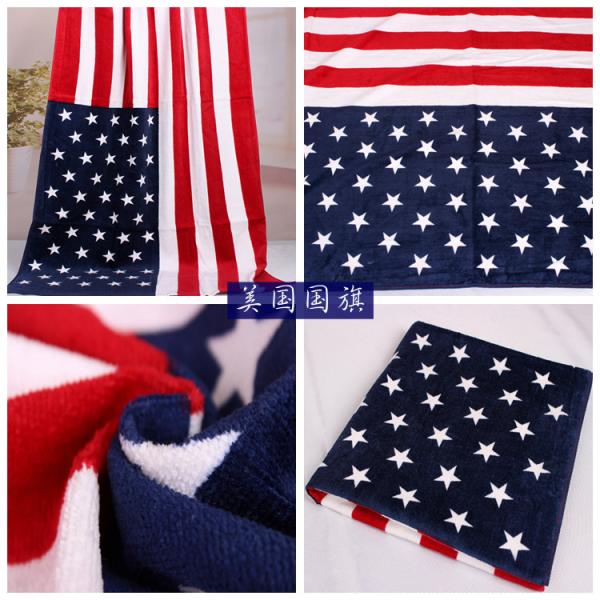 Towel Wholesale pure cotton Bath towel Beach Canadian flag   American flag British flag