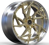 Unviersal Cars 2 Piece Forged Wheels Gold Brushed Face and Polished Lip in 18~23 inches