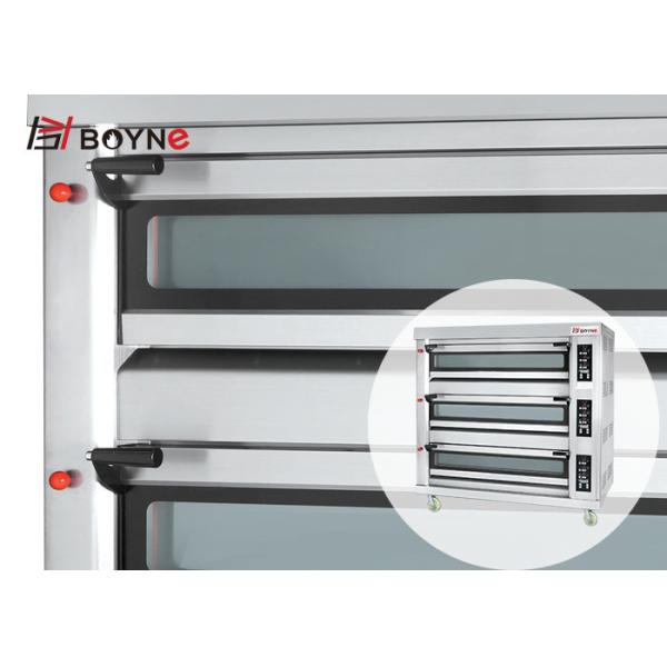 High Temperature Commercial Baking Oven Three Deck Nine Trays