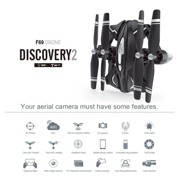 F69 Drone Discovery 2  Folder After Width Only 13.5cm Professional Drone Fashion Technology Power full Wish Flying