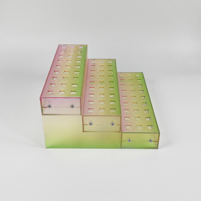 Supermarket Three-Layer Acrylic Ladder Display Stand Gradient Trapezoidal Products Shelf Stand
