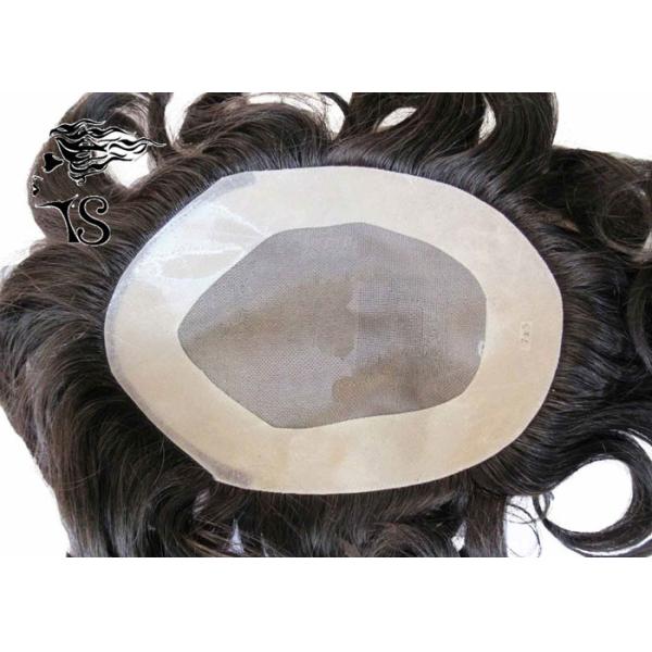 Men's Toupee Hair Pieces With Pu Coated All Around Perimeter And Folded Lace Edge