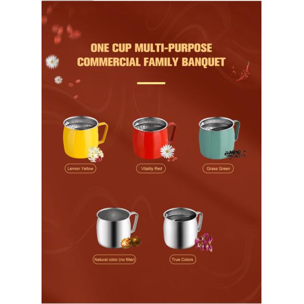 Customized Color 20oz Stainless Steel Teapots for Party Reusable Crescent Filter Fruit Teacups