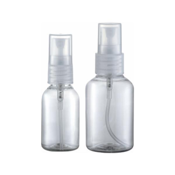 60 ml 120 ml frasco de bomba de pulverização redonda 2 oz plástico transparente PET frasco de bomba de pulverização