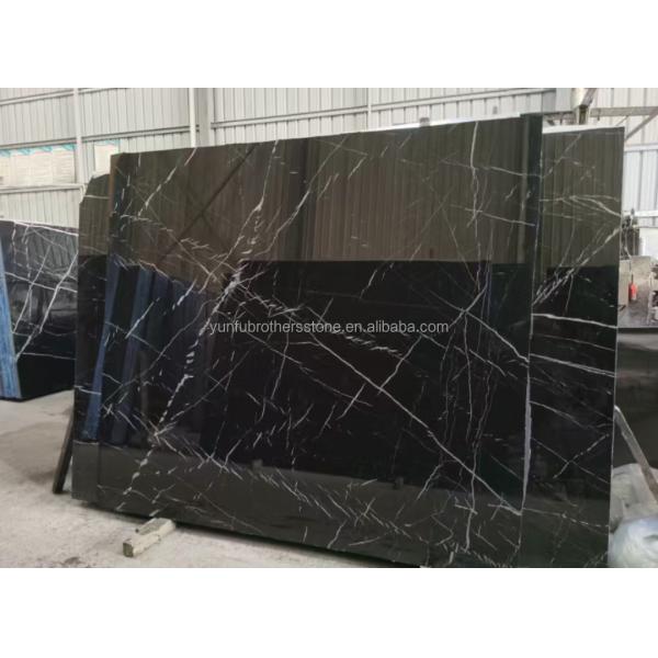 Modern Design Hotel Nero Marquina Big Slab Zimbabwe Black Marble Floors and Stairs