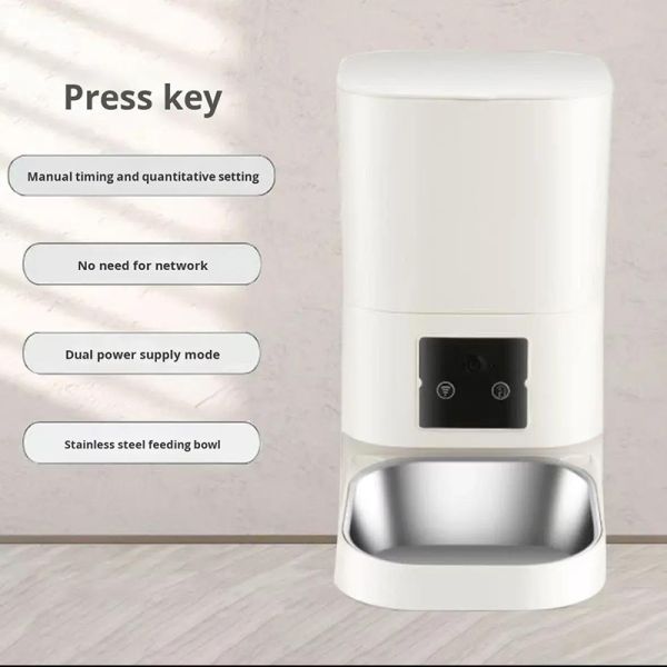 Smart Automatic Pet Feeder Double Bowls WiFi Cat Dog Food Dispenser Multi-Pet
