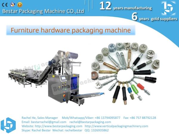 Furniture hardware automatic counting filling and mixing packaging machine conveyor bucket type
