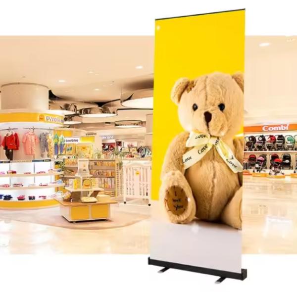Portable Double-Sided Roll-Up Banner Display Lightweight Aluminum Frame for Trade Shows Events & Promotions