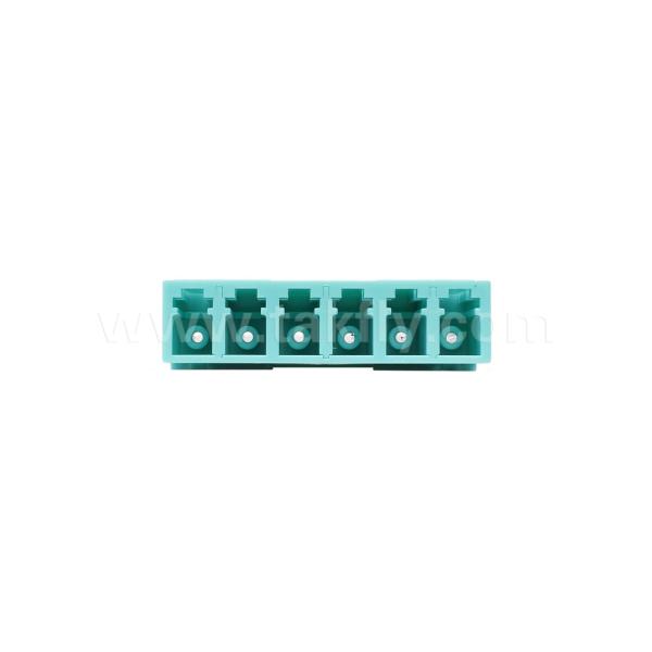 LC/PC Adaptador de 6 vías, MM OM3 ((Aqua), OM4 ((Violeta) Azul, sin brida