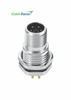 O PWB masculino de Front Side Fastening With do conector do painel M12 T do poder 16DC contacta PG9