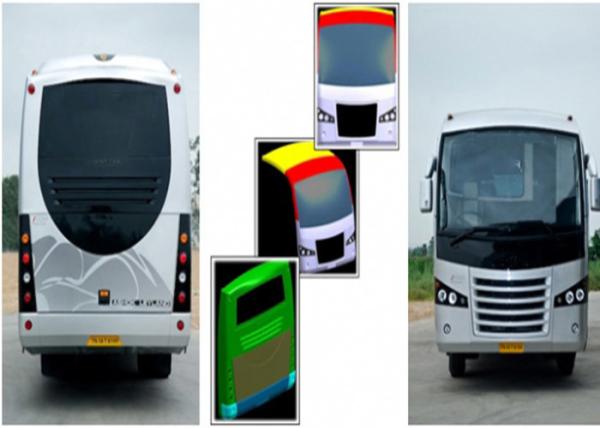 FRP Bus parts  Front bumper Rear Bumper Bathroom Reflector Dashboard Tire Cover Battery Cover