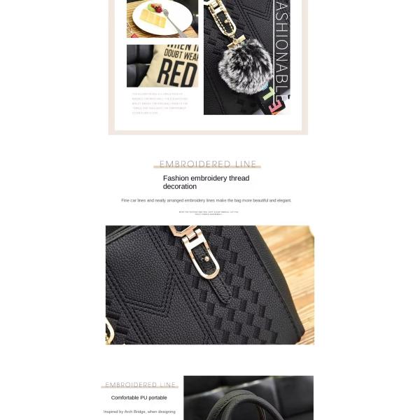 Elegant Shoulder Purse in Genuine Leather with Cartoon Pattern and Button Decoration