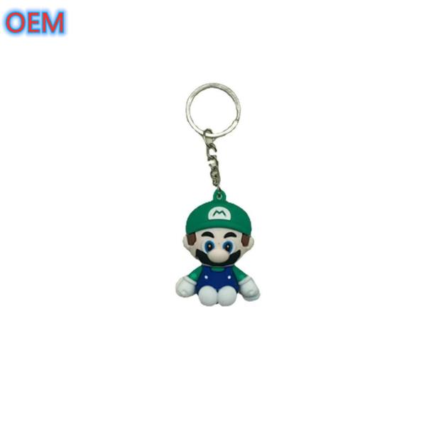 Chaveira de cartão 3D de plástico personalizado, OEM Design Chaveira de PVC fofinha para crianças