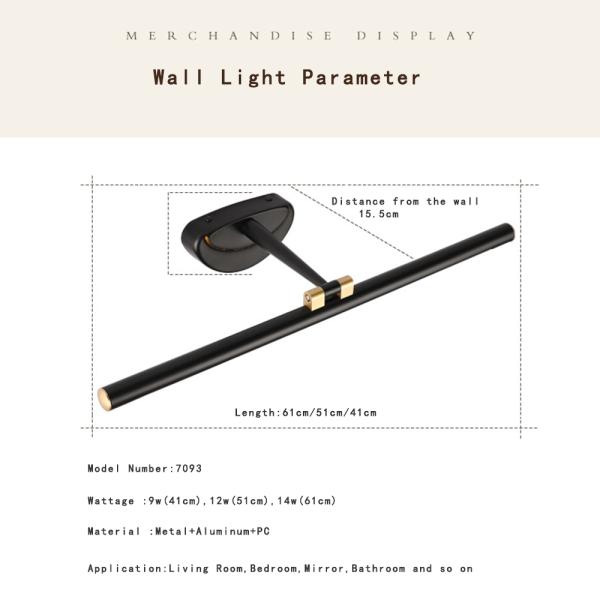 Modern Bathroom LED Wall Light Industry 9w 12w 14w Wall Lamp Makeup Mirror Lighting(WH-MR-18)