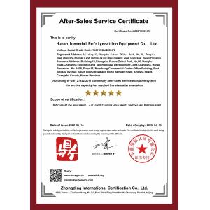 Hunan Icemedal Refrigeration Equipment Co., Ltd. Certifications