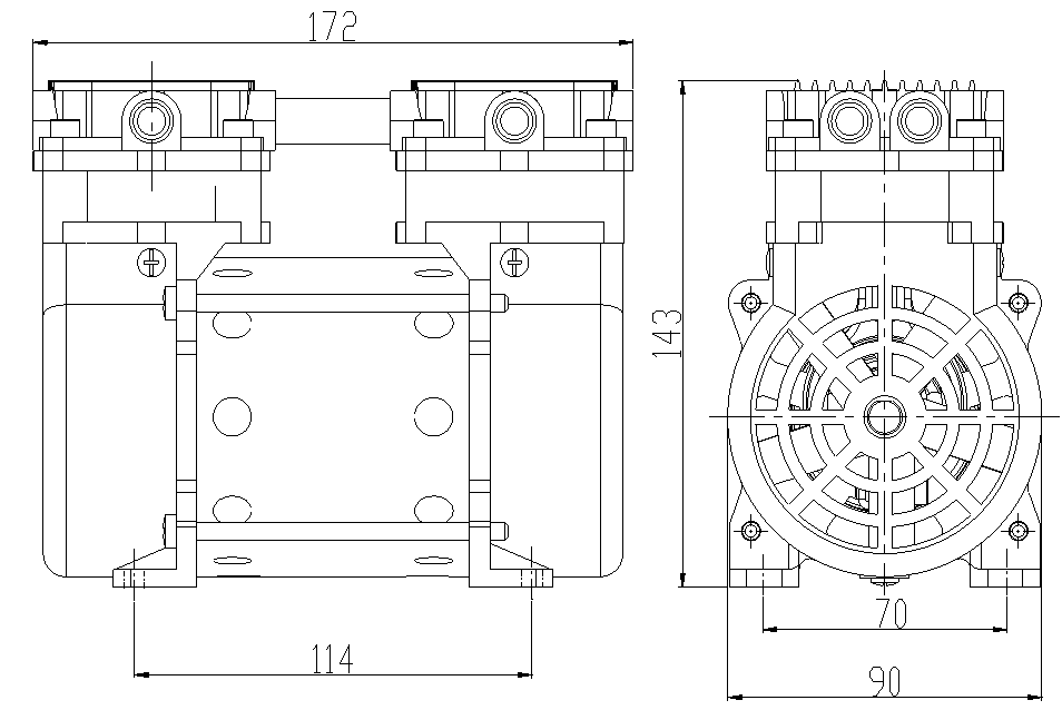 Масло DC 24V без компрессора GSE Oilless компрессора поршеня для портативного концентратора