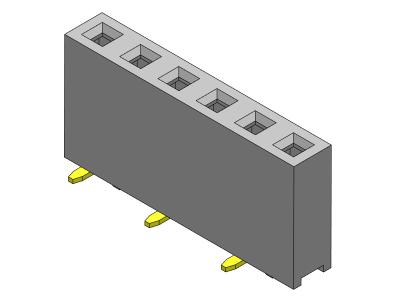TIPO fêmea de SMT da fileira do conector 2.54mm do encabeçamento único - 1 *2 PIN To 1*40PIN H=7.50mm