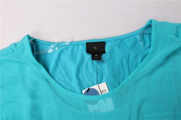 Daily Blue V Neck Ladies Casual Loose Tops 100% Polyester