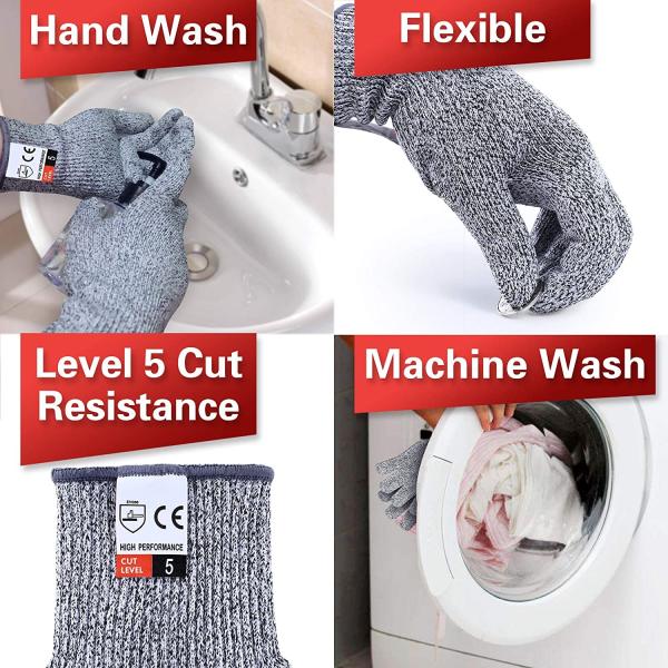 Wood Carving HPPE Level 5 Puncture Resistant Cut Proof Work Gloves  S