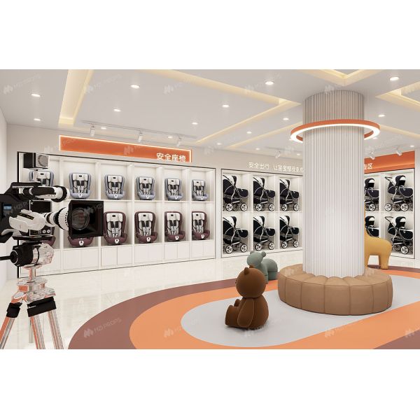 BBC028 Fashionable And Minimalist Style Baby Store Display Rack Eco-Friendly Shop Showcase Fashion Shop for Baby