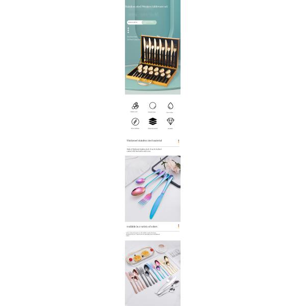24pcs Hotel Wedding Cutlery Set with Contemporary Design Style and On-glazed Technique